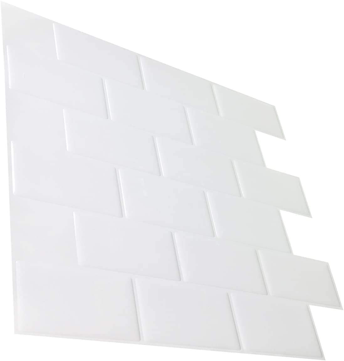 Long King Tile LONGKING White Subway 12 in. x 12 in. Peel and Stick Wall Tile Backsplash (10-Pack), Size: 11.6 inch x 11.6 inch