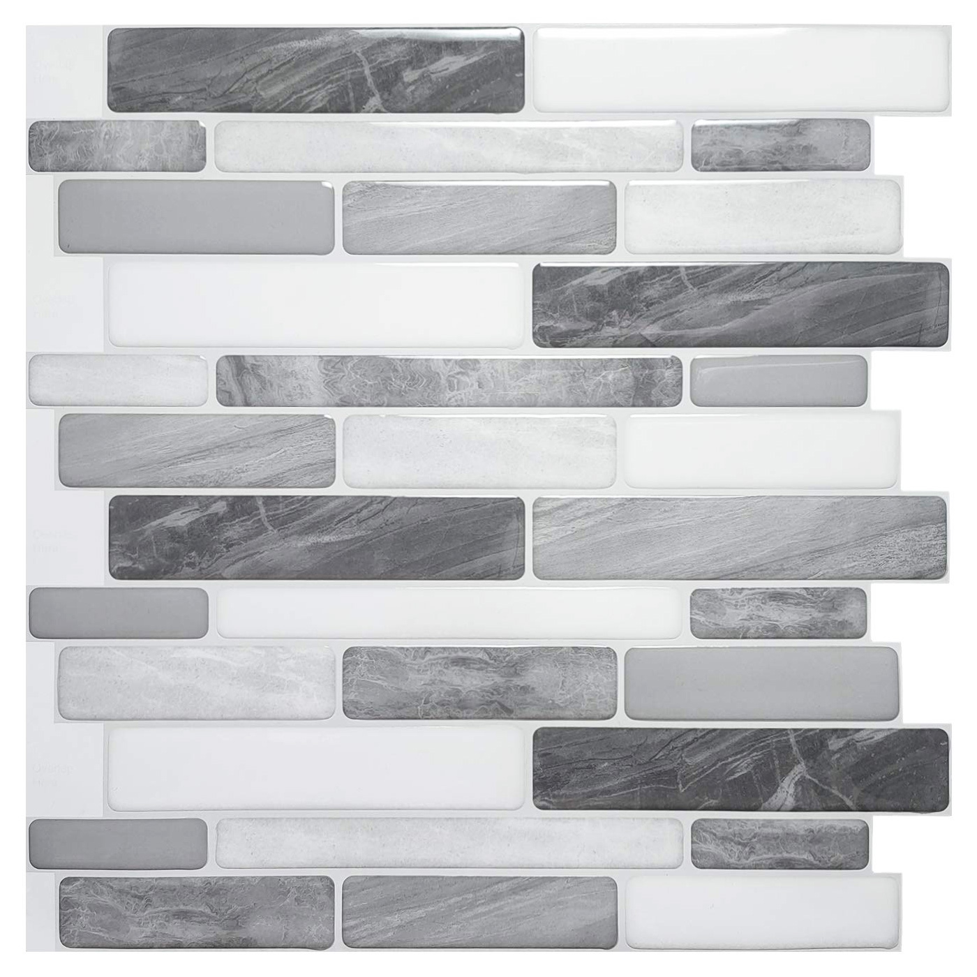 Long King Tile LONGKING White Subway 12 in. x 12 in. Peel and Stick Wall Tile Backsplash (10-Pack), Size: 11.6 inch x 11.6 inch