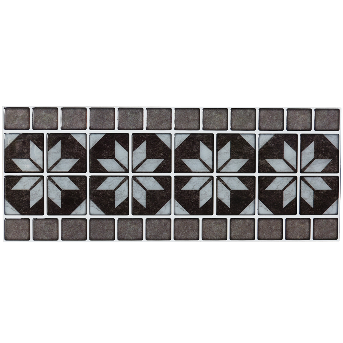 Peel and Stick Backsplash Decortaive Tile Stickers Waist Line Retro Mosaic Wall Sticker Kitchen Cabinet Toilet Border, 12.4